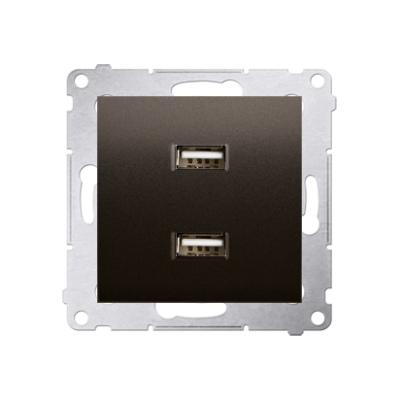 Simon 54 Ładowarka 2 x USB 2.1 A 5V DC 230V brąz mat DC2USB.01/46 KONTAKT (DC2USB.01/46)