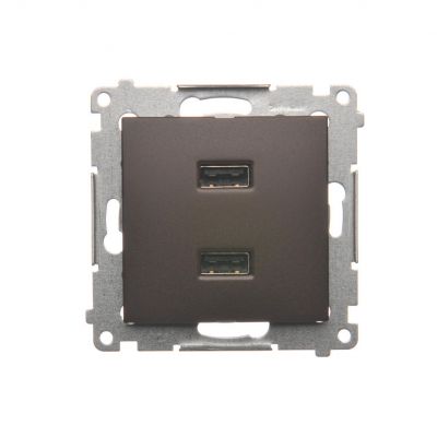 Simon 54 Ładowarka 2 x USB 2.1 A 5V DC 230V brąz mat DC2USB.01/46 KONTAKT (DC2USB.01/46)