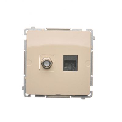 Simon Basic Gniazdo antenowe typu "F" + RJ45 kat.6 beż BMAFRJ45.01/12 KONTAKT (BMAFRJ45.01/12)