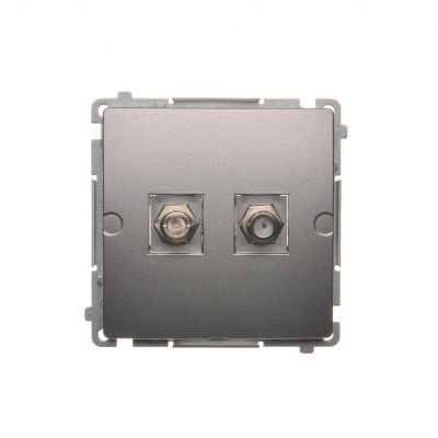 Simon Basic Gniazdo antenowe typu "F" podwójne stal inox BMAF2.01/21 KONTAKT (BMAF2.01/21)
