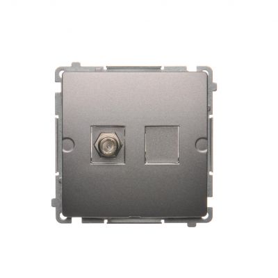 Simon Basic Gniazdo antenowe typu "F" pojedyncze  stal inox BMAF1.01/21 KONTAKT (BMAF1.01/21)