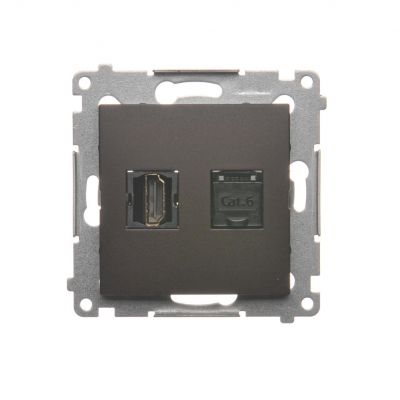 Simon 54 Gniazdo HDMI + RJ45 kat.6. brąz mat DGHRJ45.01/46 KONTAKT (DGHRJ45.01/46)