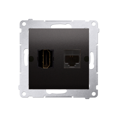 Simon 54 Gniazdo HDMI + RJ45 kat.6. antracyt DGHRJ45.01/48 KONTAKT (DGHRJ45.01/48)