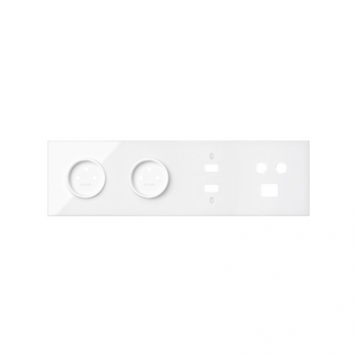 Simon 100 Panel 4-krotny: 2 gniazda + HDMI + USB + TV/SAT+ RJ45 biały 10020406-130 KONTAKT (10020406-130)
