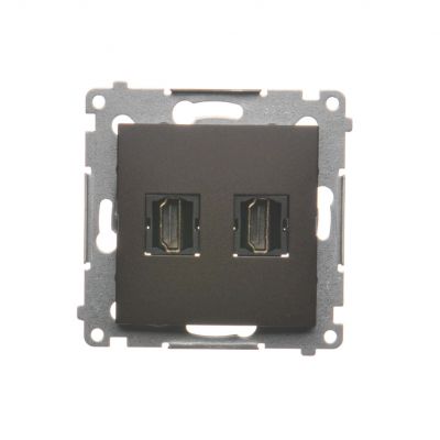Simon 54 Gniazdo HDMI podwójne brąz mat DGHDMI2.01/46 KONTAKT (DGHDMI2.01/46)
