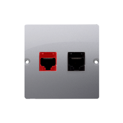 Simon Basic Gniazdo komputerowe RJ45 kat.5e + telefoniczne RJ12 . Montaż gniazda na wkręty do puszki srebrny mat BM5T.02/43 KONTAKT (BM5T.02/43)