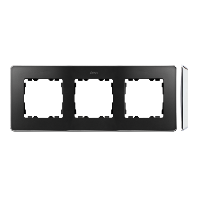Simon 82 Detail Ramka 3-krotna Detail SELECT-metal GRAFIT / podstawa Chrom 8201630-241 KONTAKT (8201630-241)