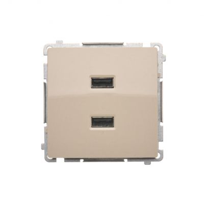 Simon Basic Ładowarka 2 x USB 2.1 A 5V DC 230V beż BMC2USB.01/12 KONTAKT (BMC2USB.01/12)