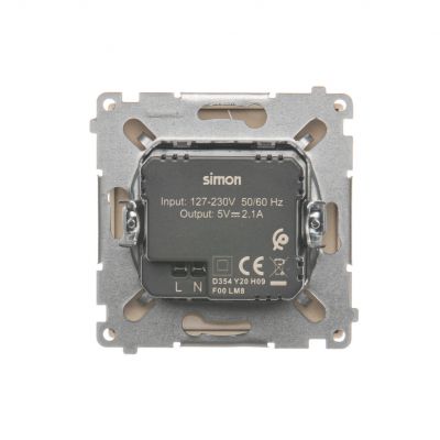 Simon Basic Ładowarka 2 x USB 2.1 A 5V DC 230V beż BMC2USB.01/12 KONTAKT (BMC2USB.01/12)
