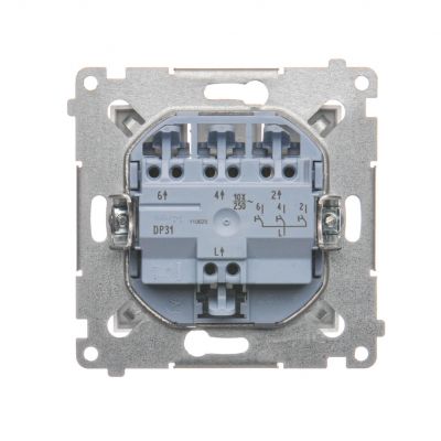 Simon 54 Przycisk potrójny 10A 250V szybkozłączka srebrny mat DP31.01/43 KONTAKT (DP31.01/43)