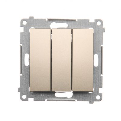 Simon 54 Przycisk potrójny 10A 250V szybkozłączka złoty mat DP31.01/44 KONTAKT (DP31.01/44)