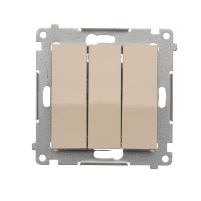 Simon 54 Przycisk potrójny z podświetleniem LED 10A 250V szybkozłączka kremowy DP31L.01/41 KONTAKT (DP31L.01/41)