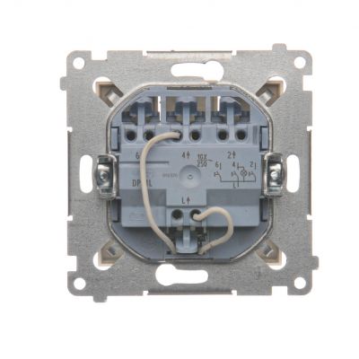 Simon 54 Przycisk potrójny z podświetleniem LED 10A 250V szybkozłączka kremowy DP31L.01/41 KONTAKT (DP31L.01/41)