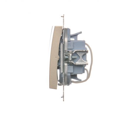 Simon 54 Przycisk potrójny z podświetleniem LED 10A 250V szybkozłączka złoty mat DP31L.01/44 KONTAKT (DP31L.01/44)