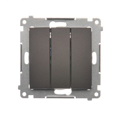 Simon 54 Przycisk potrójny z podświetleniem LED 10A 250V szybkozłączka brąz mat DP31L.01/46 KONTAKT (DP31L.01/46)
