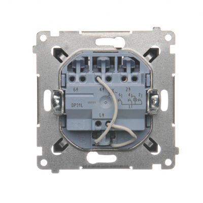 Simon 54 Przycisk potrójny z podświetleniem LED 10A 250V szybkozłączka brąz mat DP31L.01/46 KONTAKT (DP31L.01/46)