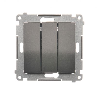 Simon 54 Przycisk potrójny z podświetleniem LED 10A 250V szybkozłączka antracyt DP31L.01/48 KONTAKT (DP31L.01/48)