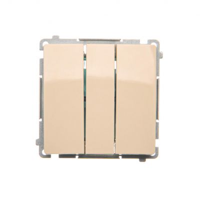 Simon Basic Łącznik potrójny z podświetleniem LED 10A 250V szybkozłączka beż BMW31L.01/12 KONTAKT (BMW31L.01/12)