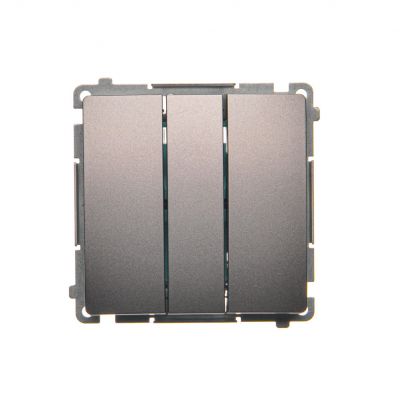 Simon Basic Łącznik potrójny z podświetleniem LED 10A 250V szybkozłączka stal inox BMW31L.01/21 KONTAKT (BMW31L.01/21)