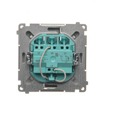 Simon Basic Łącznik potrójny z podświetleniem LED 10A 250V szybkozłączka stal inox BMW31L.01/21 KONTAKT (BMW31L.01/21)