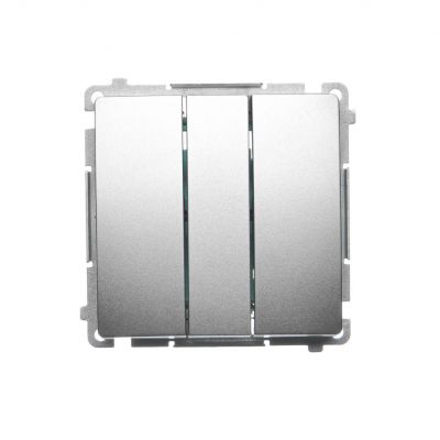 Simon Basic Przycisk potrójny 10A 250V szybkozłączka satynowy BMP31.01/29 KONTAKT (BMP31.01/29)
