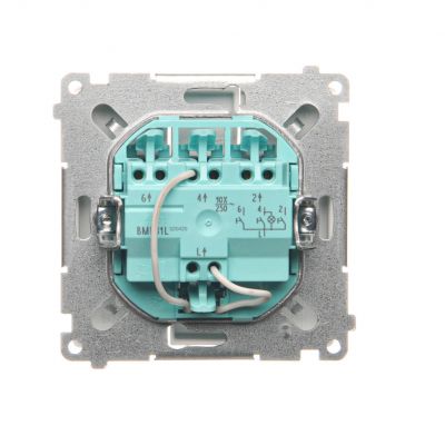 Simon Basic Przycisk potrójny z podświetleniem LED 10A 250V szybkozłączka biały BMP31L.01/11 KONTAKT (BMP31L.01/11)