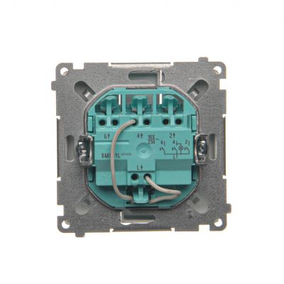 Simon Basic Przycisk potrójny z podświetleniem LED 10A 250V szybkozłączka srebrny mat BMP31L.01/43 KONTAKT (BMP31L.01/43)