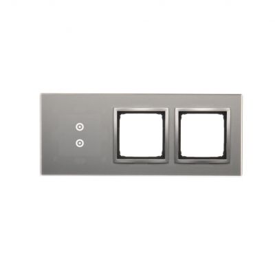 Simon 54 Touch Panel dotykowy S54 Touch 3 moduły 2 pola dotykowe pionowe + 2 otwory na osprzęty S54 srebrna mgła DSTR3300/71 KONTAKT (DSTR3300/71)