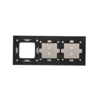 Simon 54 Touch Panel dotykowy S54 Touch 3 moduły 2 pola dotykowe pionowe + 2 pola dotykowe pionowe + 1 otwór na osprzęt S54 srebrna mgła DSTR3330/71 KONTAKT (DSTR3330/71)