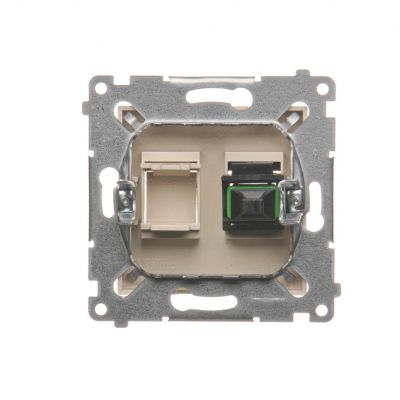 Simon 54 Gniazdo światłowodowe / optyczne pojedyncze SC/APC kremowy DGS1.01/41 KONTAKT (DGS1.01/41)