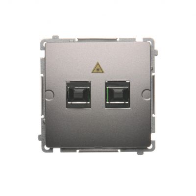 Simon Basic Gniazdo światłowodowe / optyczne podwójne SC/APC stal inox BMGS2.01/21 KONTAKT (BMGS2.01/21)