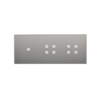 Simon 54 Touch Panel dotykowy S54 Touch 3 moduły 1 pole dotykowe + 4 pole dotykowe +  4 pole dotykowe srebrna mgła DSTR3144/71 KONTAKT (DSTR3144/71)