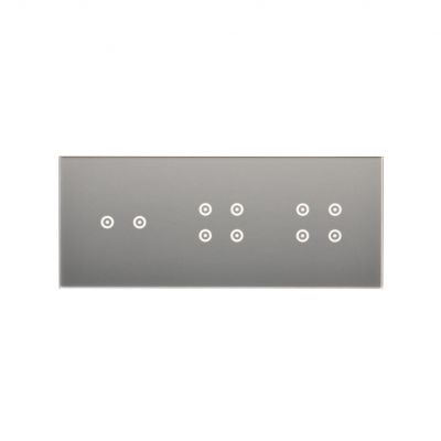 Simon 54 Touch Panel dotykowy S54 Touch 3 moduły 2 pola dotykowe poziome + 4 pola dotykowe + 4 pola dotykowe srebrna mgła DSTR3244/71 KONTAKT (DSTR3244/71)