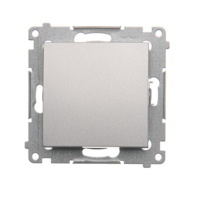 Simon 54 Łącznik schodowy bez piktogramu 10A 250V szybkozłączka srebrny mat DW6.01/X/43 KONTAKT (DW6.01/X/43)