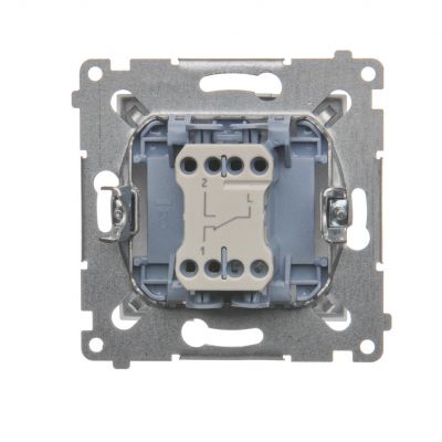 Simon 54 Łącznik schodowy bez piktogramu 10A 250V szybkozłączka srebrny mat DW6.01/X/43 KONTAKT (DW6.01/X/43)