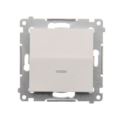 Simon 54 Łącznik schodowy z podświetleniem LED bez piktogramu 10A 250V szybkozłączka biały DW6L.01/X/11 KONTAKT (DW6L.01/X/11)