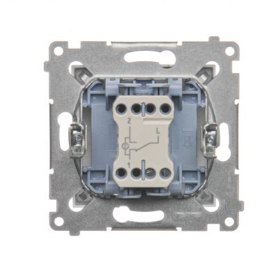 Simon 54 Łącznik schodowy z podświetleniem LED bez piktogramu 10A 250V szybkozłączka srebrny mat DW6L.01/X/43 KONTAKT (DW6L.01/X/43)