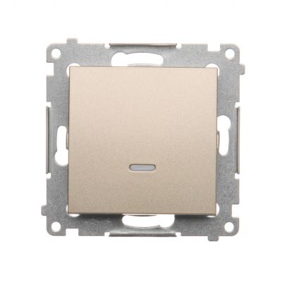 Simon 54 Łącznik schodowy z podświetleniem LED bez piktogramu 10A 250V szybkozłączka złoty mat DW6L.01/X/44 KONTAKT (DW6L.01/X/44)