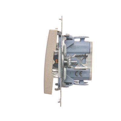 Simon 54 Łącznik schodowy z podświetleniem LED bez piktogramu 10A 250V szybkozłączka złoty mat DW6L.01/X/44 KONTAKT (DW6L.01/X/44)