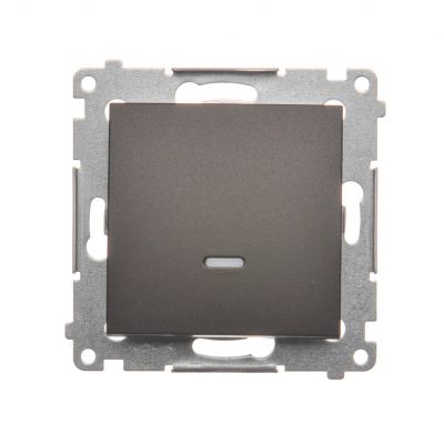Simon 54 Łącznik schodowy z podświetleniem LED bez piktogramu 10A 250V szybkozłączka brąz mat DW6L.01/X/46 KONTAKT (DW6L.01/X/46)