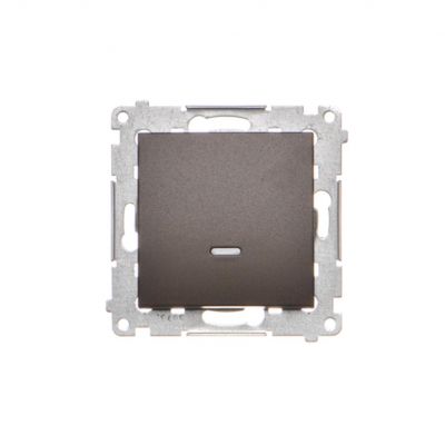 Simon 54 Łącznik schodowy z podświetleniem LED bez piktogramu 16A 250V zaciski śrubowe brąz mat DW6AL.01/X/46 KONTAKT (DW6AL.01/X/46)