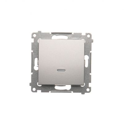 Simon 54 Łącznik krzyżowy z podświetleniem LED bez piktogramu 10A 250V szybkozłączka srebrny mat DW7L.01/X/43 KONTAKT (DW7L.01/X/43)