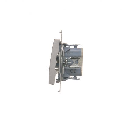 Simon 54 Łącznik krzyżowy z podświetleniem LED bez piktogramu 10A 250V szybkozłączka srebrny mat DW7L.01/X/43 KONTAKT (DW7L.01/X/43)
