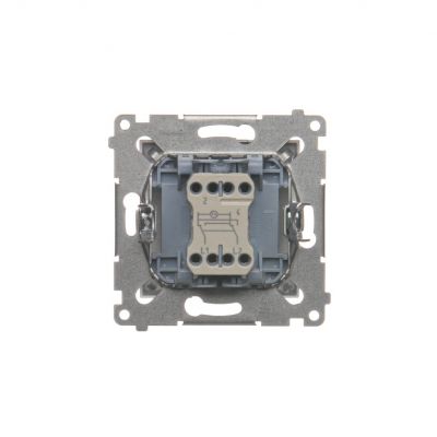 Simon 54 Łącznik krzyżowy z podświetleniem LED bez piktogramu 10A 250V szybkozłączka srebrny mat DW7L.01/X/43 KONTAKT (DW7L.01/X/43)