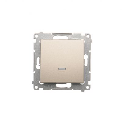 Simon 54 Łącznik krzyżowy z podświetleniem LED bez piktogramu 10A 250V szybkozłączka złoty mat DW7L.01/X/44 KONTAKT (DW7L.01/X/44)