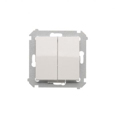 Simon 54 Łącznik schodowy podwójny z podświetleniem bez piktogramu 10A 250V zaciski śrubowe biały DW6/2L.01/X/11 KONTAKT (DW6/2L.01/X/11)