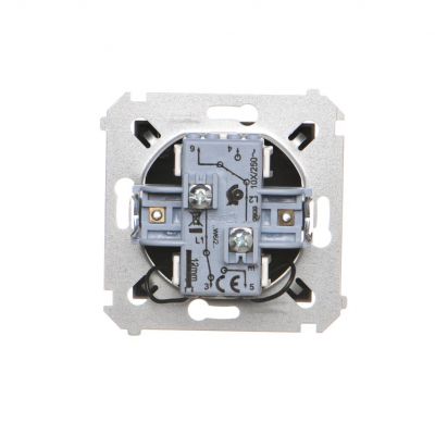 Simon 54 Łącznik schodowy podwójny z podświetleniem bez piktogramu 10A 250V zaciski śrubowe brąz mat DW6/2L.01/X/46 KONTAKT (DW6/2L.01/X/46)