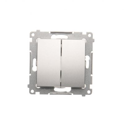 Simon 54 Łącznik krzyżowy podwójny bez piktogramu 10A 250V szybkozłączka srebrny mat DW7/2.01/X/43 KONTAKT (DW7/2.01/X/43)