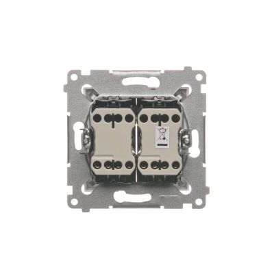 Simon 54 Łącznik krzyżowy podwójny bez piktogramu 10A 250V szybkozłączka srebrny mat DW7/2.01/X/43 KONTAKT (DW7/2.01/X/43)