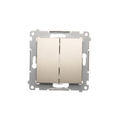 Simon 54 Łącznik krzyżowy podwójny bez piktogramu 10A 250V szybkozłączka złoty mat DW7/2.01/X/44 KONTAKT (DW7/2.01/X/44)